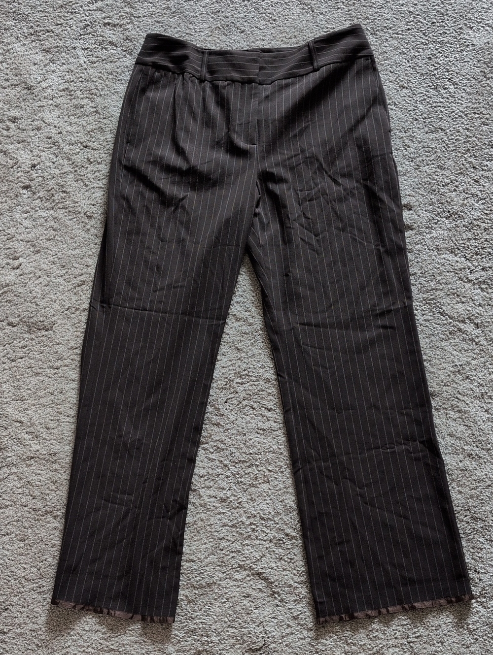 NWOT Chico's Brown And White Pinstripe Dress Pants Size 1.5 Short (Size 10)